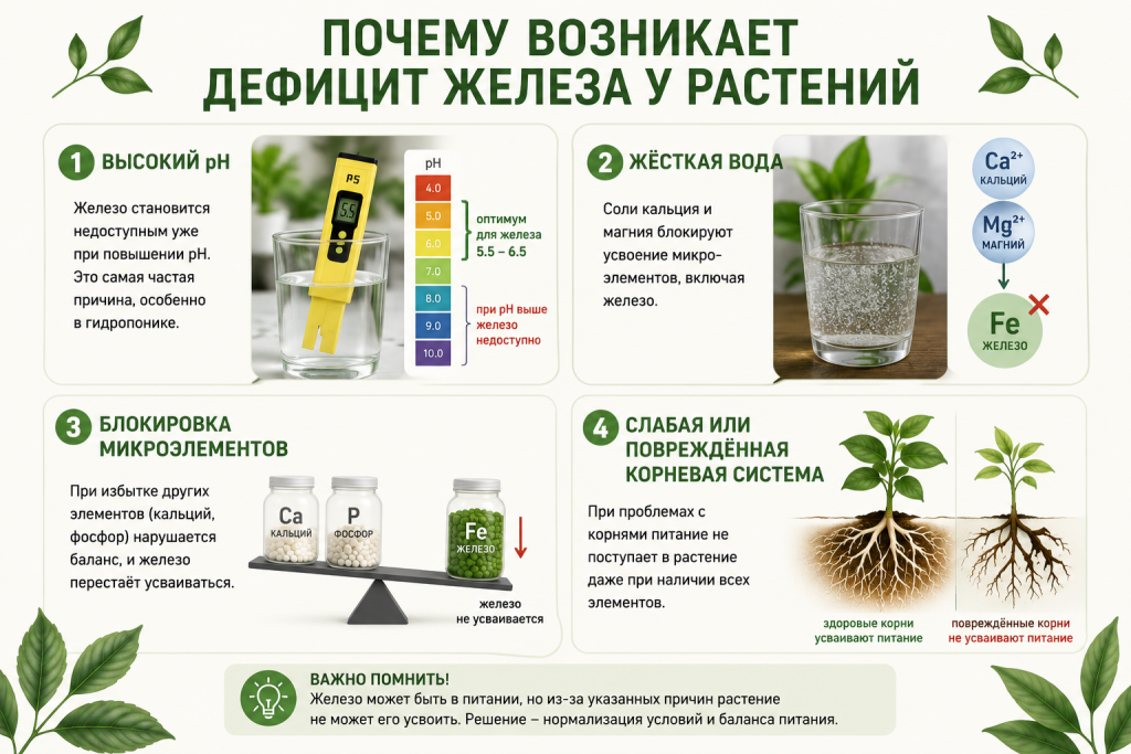 дефицит железа у растений дефицит железа у растений