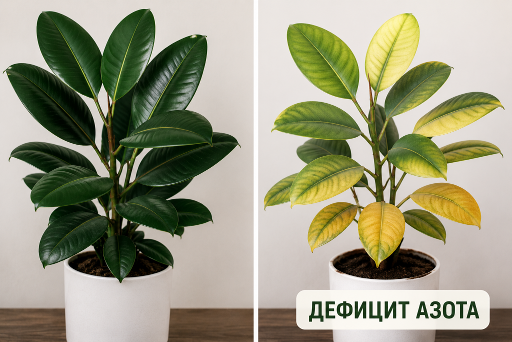 дефицит азота у растений 