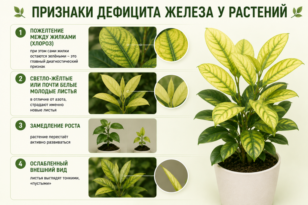 дефицит железа у растений дефицит железа у растений