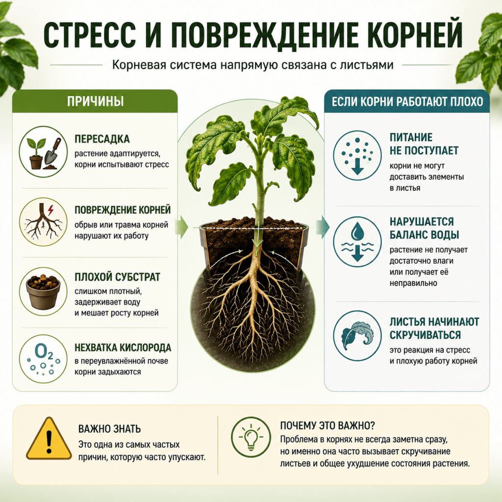 Стресс и повреждение корней Стресс и повреждение корней