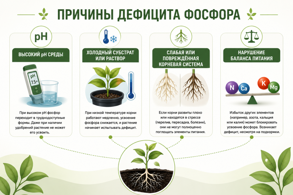 дефицит фосфора у растений